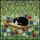 Sleeping Tuxedo Cat on Book, Meadow Daisies & Poppies - Tiffany Stained Glass Jewel Tones Stained Glass Suncatcher - 5