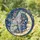 Greyhound Dog Moon Face Stained Glass Art - Iridescent Starry Night Sky Jewel Tones Stained Glass Suncatcher - 1