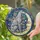 Greyhound Dog Moon Face Stained Glass Art - Iridescent Starry Night Sky Jewel Tones Stained Glass Suncatcher - 2