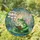 Green Frog Reading Book on Lily Pad Lotus Pond Iridescent Fairy Wings Jewel Tone Stained Glass Suncatcher - 1