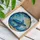 Blue Sea Turtle Stained Glass Tiffany Style Ocean Waves Sun Mosaic Jewel Tones Stained Glass Suncatcher - 3