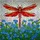 Dragonfly Forget Me Not Flowers Tiffany Glass Stained Glass Nature Garden Art Stained Glass Suncatcher - 5