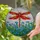 Dragonfly Forget Me Not Flowers Tiffany Glass Stained Glass Nature Garden Art Stained Glass Suncatcher - 2
