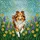 Sheltie Dog Amber White Tiffany Style Stained Glass Wildflower Garden Pet Lover Gift Stained Glass Suncatcher - 5