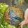 Tiffany Glass Pigeon Dove, Blooming Flowers & Pebbles Stained Glass Mosaic Artwork Stained Glass Suncatcher - 2