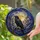 Black Raven Harvest Moon Cosmic Night Sky Stained Glass Art — Celestial Home Decor Stained Glass Suncatcher - 2