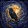 Black Raven Harvest Moon Cosmic Night Sky Stained Glass Art — Celestial Home Decor Stained Glass Suncatcher - 5