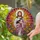 Jesus Christ Tuxedo Cat Tiffany Stained Glass Wildflowers Mosaic Sunburst Pattern Stained Glass Suncatcher - 2