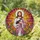 Jesus Christ Tuxedo Cat Tiffany Stained Glass Wildflowers Mosaic Sunburst Pattern Stained Glass Suncatcher - 1
