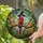 Macaw Parrot Witch Hat Stained Glass Tropical Flowers Mosaic Art - Glowing Tiffany Stained Glass Suncatcher - 2