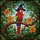 Macaw Parrot Witch Hat Stained Glass Tropical Flowers Mosaic Art - Glowing Tiffany Stained Glass Suncatcher - 5