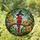 Macaw Parrot Witch Hat Stained Glass Tropical Flowers Mosaic Art - Glowing Tiffany Stained Glass Suncatcher - 1