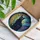 Black Cat Crescent Moon Stained Glass Celestial Night Sky Stars Nebula Cat Lover Gift Stained Glass Suncatcher - 3