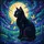 Black Cat Glowing Eyes Full Moon Night Sky Stained Glass - Tiffany Style Art Decor Stained Glass Suncatcher - 5
