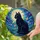 Black Cat Glowing Eyes Full Moon Night Sky Stained Glass - Tiffany Style Art Decor Stained Glass Suncatcher - 2