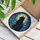 Black Cat Glowing Eyes Full Moon Night Sky Stained Glass - Tiffany Style Art Decor Stained Glass Suncatcher - 3
