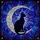 Black Cat Crescent Moon Stained Glass Celestial Mosaic Art - Tiffany Style Filigree Stars Stained Glass Suncatcher - 5