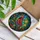 Northern Cardinal Bird Stained Glass Tiffany Jewel Tones Autumn Leaves Mosaic Art Stained Glass Suncatcher - 3