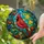 Northern Cardinal Bird Stained Glass Tiffany Jewel Tones Autumn Leaves Mosaic Art Stained Glass Suncatcher - 2