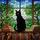 Black Cat Stained Glass Bookshelf Window Art Potted Plant - Book Lover Reading Home Decor Stained Glass Suncatcher - 5