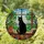 Black Cat Stained Glass Bookshelf Window Art Potted Plant - Book Lover Reading Home Decor Stained Glass Suncatcher - 1