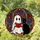 Tiffany Glass Ghost Black Cat Reading Red Book Gothic Window Frame Intricate Decor Stained Glass Suncatcher - 1