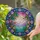 White Flamingo Tropical Flowers Palm Fronds - Tiffany Glass Style Jewel Tones Mosaic Sky Stained Glass Suncatcher - 2