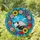 Opossum Stained Glass Art - Tiffany Style Wild Garden Flowers Glowing Blue Sky Stained Glass Suncatcher - 1