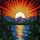 Luminous Sun Mountain Lake Evergreen Trees Tiffany Stained Glass Art Home Decor Gift Stained Glass Suncatcher - 5