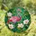 Pink Flamingo Tiffany Stained Glass - Intricate Tropical Jungle Magnolia Art Stained Glass Suncatcher - 1
