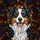 Tri-Color Australian Shepherd Dog Portrait Stained Glass - Tiffany Geometric Mosaic Art Stained Glass Suncatcher - 5