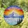 Snowy Mountain Glacier River Evergreen Tiffany Stained Glass Sunset Sunrise Sky Art Stained Glass Suncatcher - 1