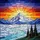 Snowy Mountain Glacier River Evergreen Tiffany Stained Glass Sunset Sunrise Sky Art Stained Glass Suncatcher - 5