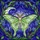 Luna Moth Stained Glass Tiffany Jewel Tone Art - Crescent Moon Twilight Night Sky Foliage Stained Glass Suncatcher - 5