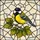 Great Tit Bird Stained Glass Tiffany Style Art - Yellow Belly Green Leaf Mosaic Detailed Stained Glass Suncatcher - 5