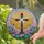 Intricate Stained Glass Christian Cross Sunburst Flowers Tiffany Style Jewel Tones Stained Glass Suncatcher - 2