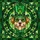 Tiffany Style Stained Glass Tan Dog Green Top Hat Shamrock - St. Patrick's Day Gift Stained Glass Suncatcher - 5