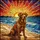 Chocolate Labrador Retriever Beach Ocean Sunset Stained Glass Artwork Decor Gift Stained Glass Suncatcher - 5