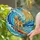 Golden Retriever Surfing Dog Rainbow Surfboard Ocean Wave Stained Glass Sun Art Stained Glass Suncatcher - 2