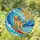 Golden Retriever Surfing Dog Rainbow Surfboard Ocean Wave Stained Glass Sun Art Stained Glass Suncatcher - 1
