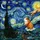 Guinea Pig Creation Human Hand Starry Night Cypress Tree Moon Tiffany Glass Art Stained Glass Suncatcher - 5