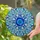 Evil Eye Nazar Stained Glass Mandala Amulet - Ornate Blue Aqua Tiffany Style Protection Charm Stained Glass Suncatcher - 2