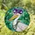 White Pelican Mardi Gras Jester Hat with Beads - Tiffany Style Translucent Glass Art Stained Glass Suncatcher - 1