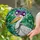 White Pelican Mardi Gras Jester Hat with Beads - Tiffany Style Translucent Glass Art Stained Glass Suncatcher - 2