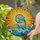 Graceful Dolphins Leaping Ocean Waves Radiant Sun Ray Detailed Stained Glass Art Stained Glass Suncatcher - 2