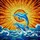 Graceful Dolphins Leaping Ocean Waves Radiant Sun Ray Detailed Stained Glass Art Stained Glass Suncatcher - 5