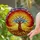 Tree of Life Stained Glass Sunset Sky - Tiffany Style Jewel Tone Colorful Intricate Art Stained Glass Suncatcher - 2