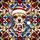 Chihuahua Dog Santa Hat Red Scarf Stained Glass Geometric Mosaic - Christmas Holiday Gift Stained Glass Suncatcher - 5