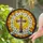 Tiffany Stained Glass Cross Easter Lilies 'He is Risen' Crown of Thorns - Faith Gift Stained Glass Suncatcher - 2