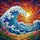Detailed Tiffany Stained Glass Ocean Wave Sunrise Sunset Jewel Tones Beach Floral Art Stained Glass Suncatcher - 5